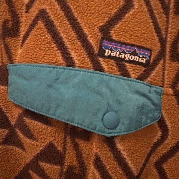 Patagonia Synchilla Montana Siete Bear Brown Aztec Snap T Fleece Mens M Ski Snow - Picture 6 of 7